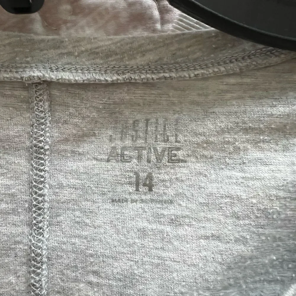 JUSTICE Active Grey  Long Sleeve Top Girls Size 14